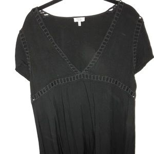 Black T-shirt dress with cutouts
